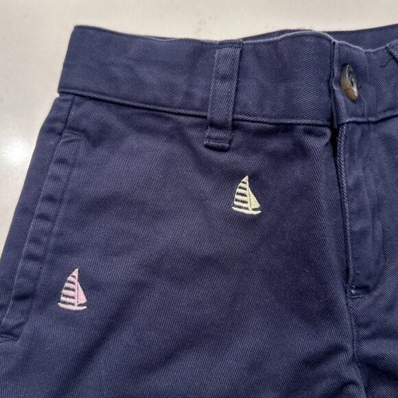 Janie And Jack Boys Navy Blue Embroidered Sailboat Shorts Boys Size 4 Nautical - Picture 2 of 8
